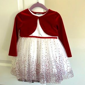 Pippa and Julie 24m Red and White Sparkle Dress